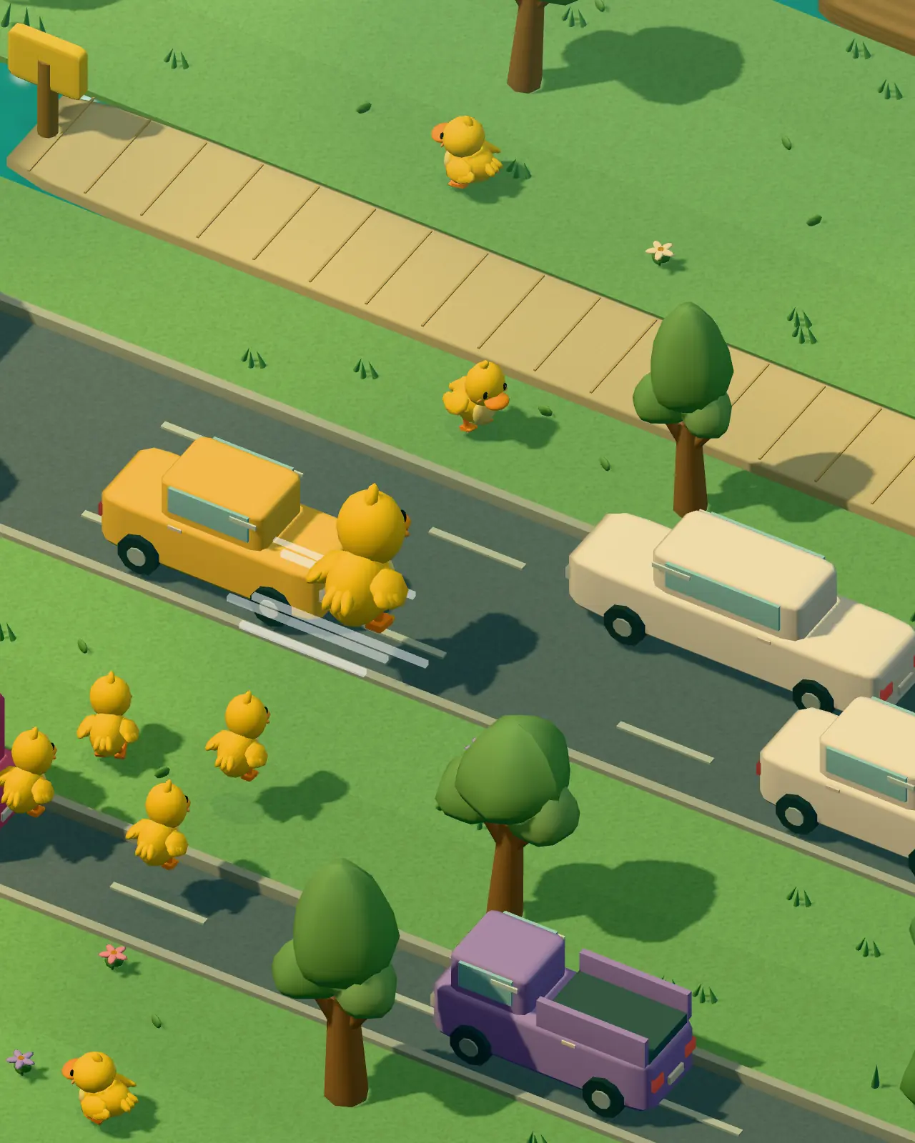 A close call on a busy road